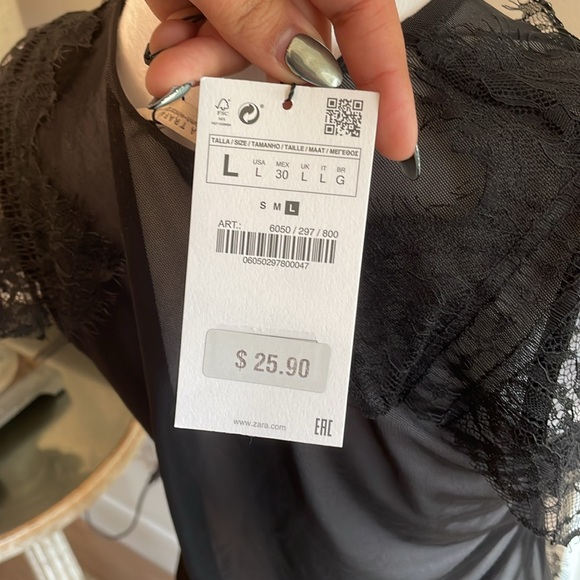 Black Mesh Lace Bodysuit -Zara - Picture 7 of 7